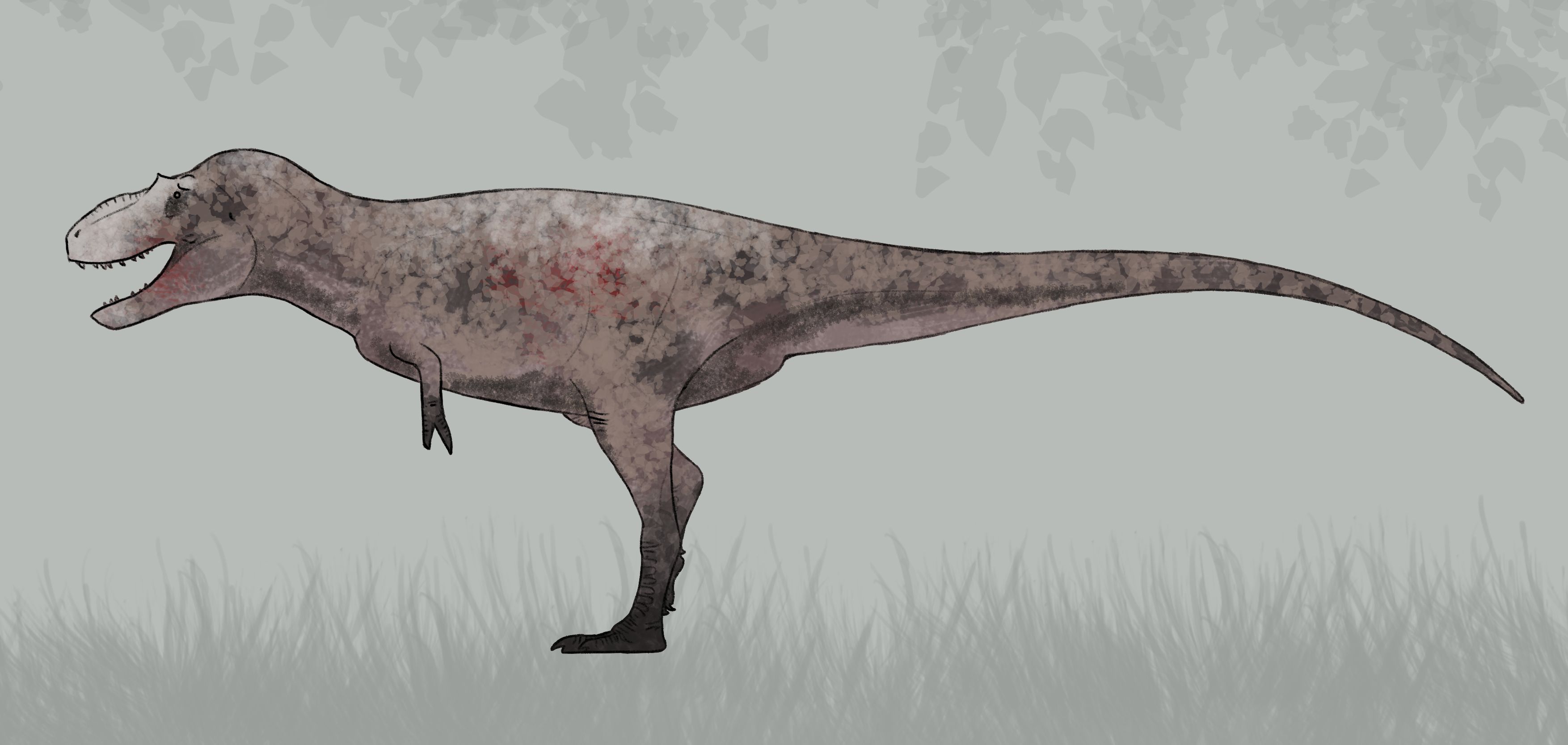 Side-view life reconstruction of Daspletosaurus from the Oldman Formation