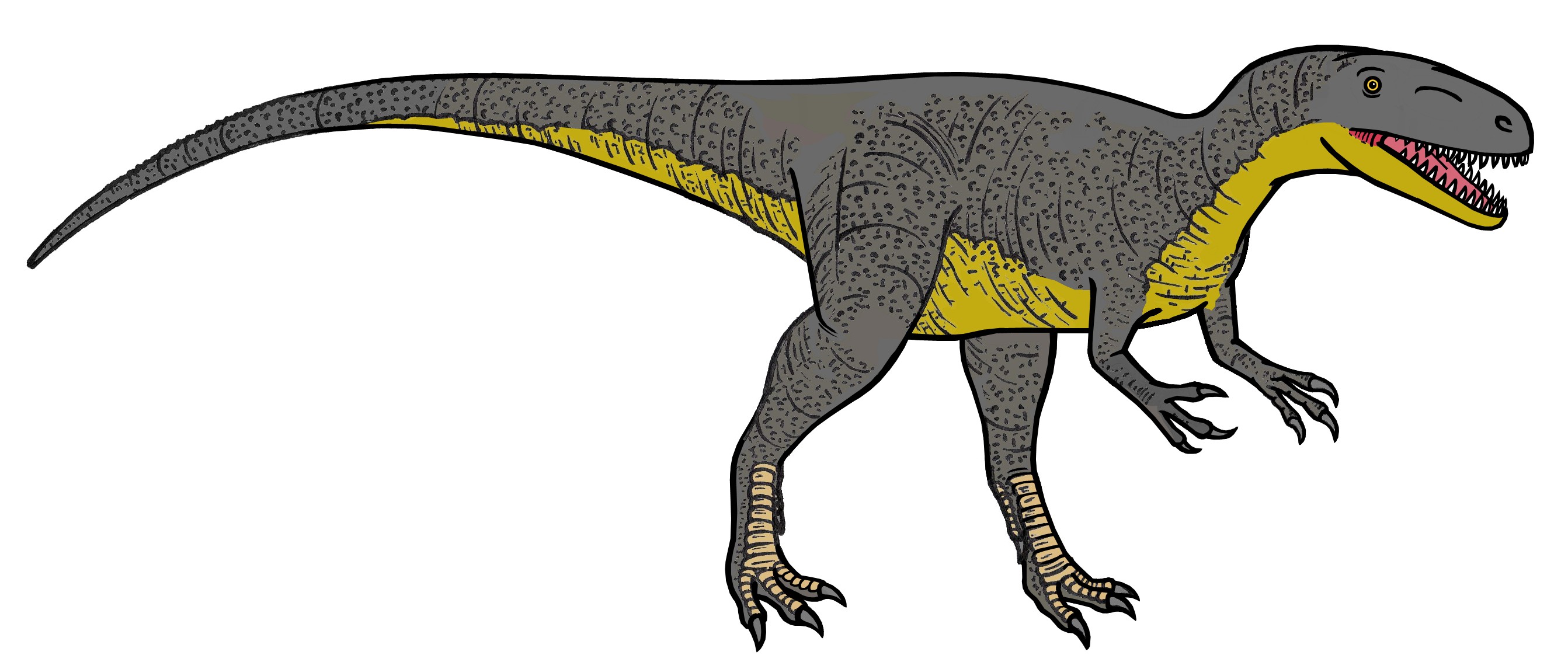 Side-view life reconstruction of Megalosaurus bucklandii