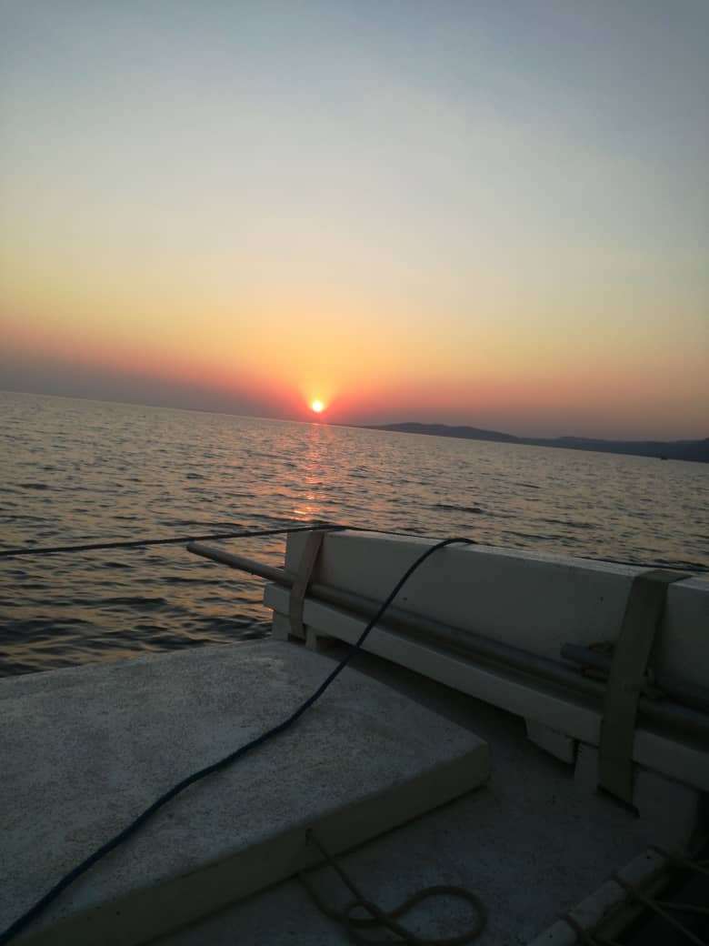 Sunset over Lake Kariba photographed from a boat