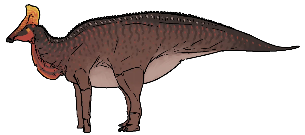 Full-body side-view life reconstruction of Olorotitan arharensis