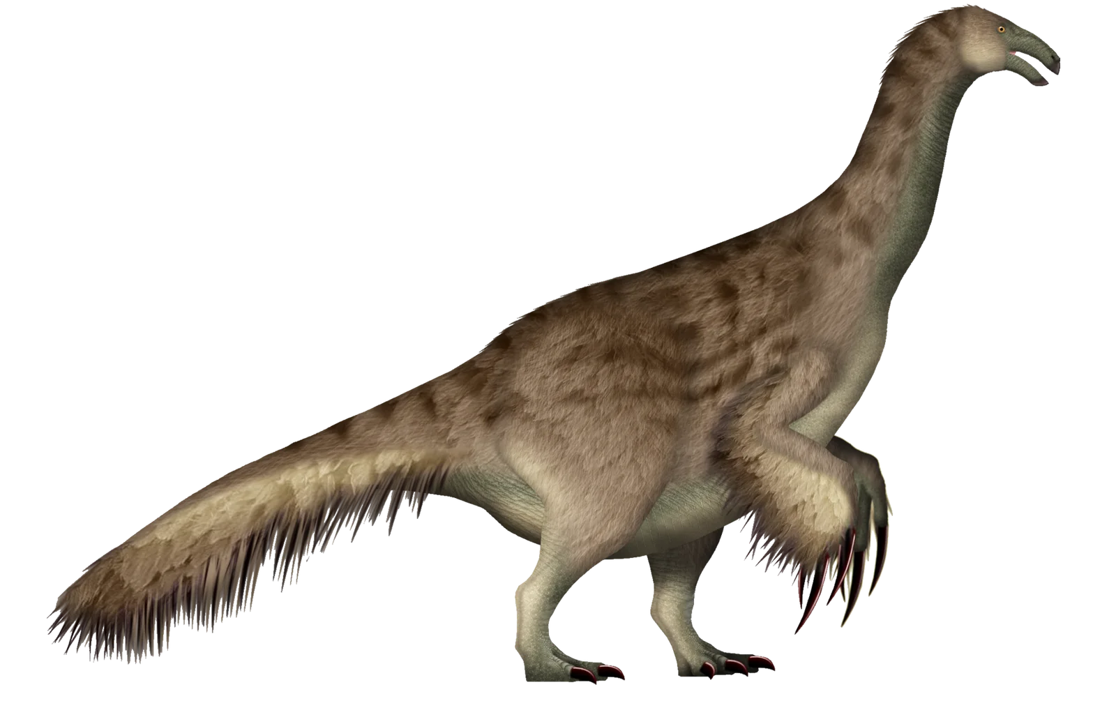 Side-view life reconstruction of Therizinosaurus cheloniformis